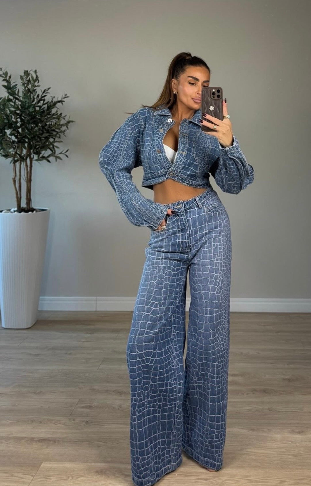 Compleu Croco Denim - eLiaShop.ro Magazin de haine online